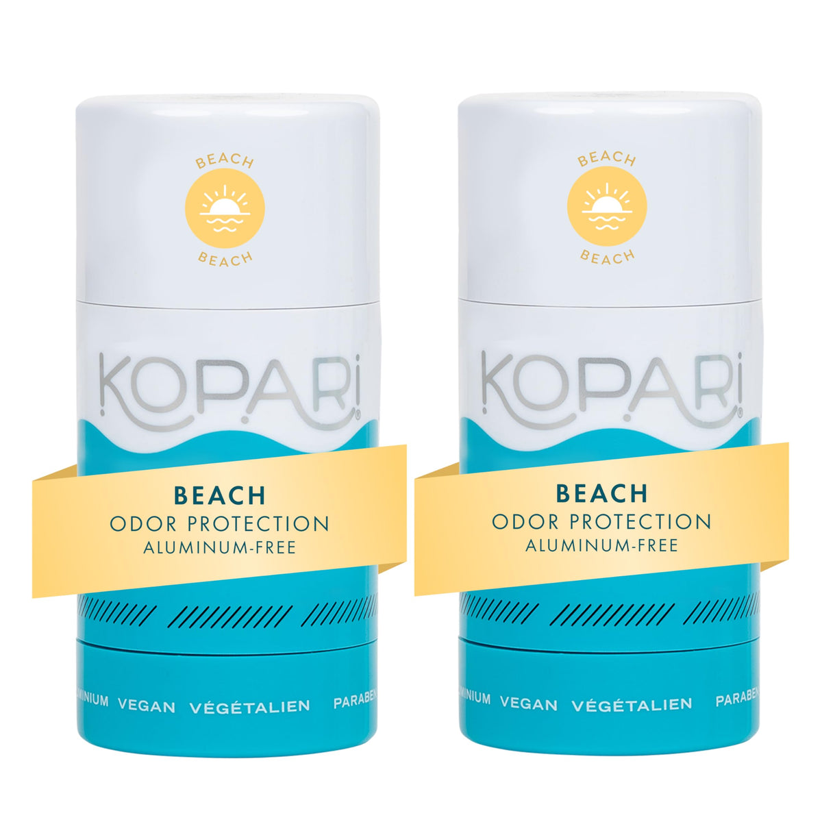 Kopari Beach 2 Pack on display for daily use, showcases packaging and freshness
