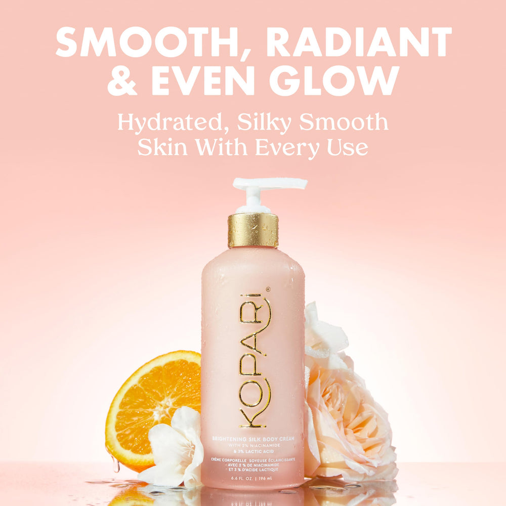 Texture close-up of Kopari Brightening Silk Body Cream reveals silky feel