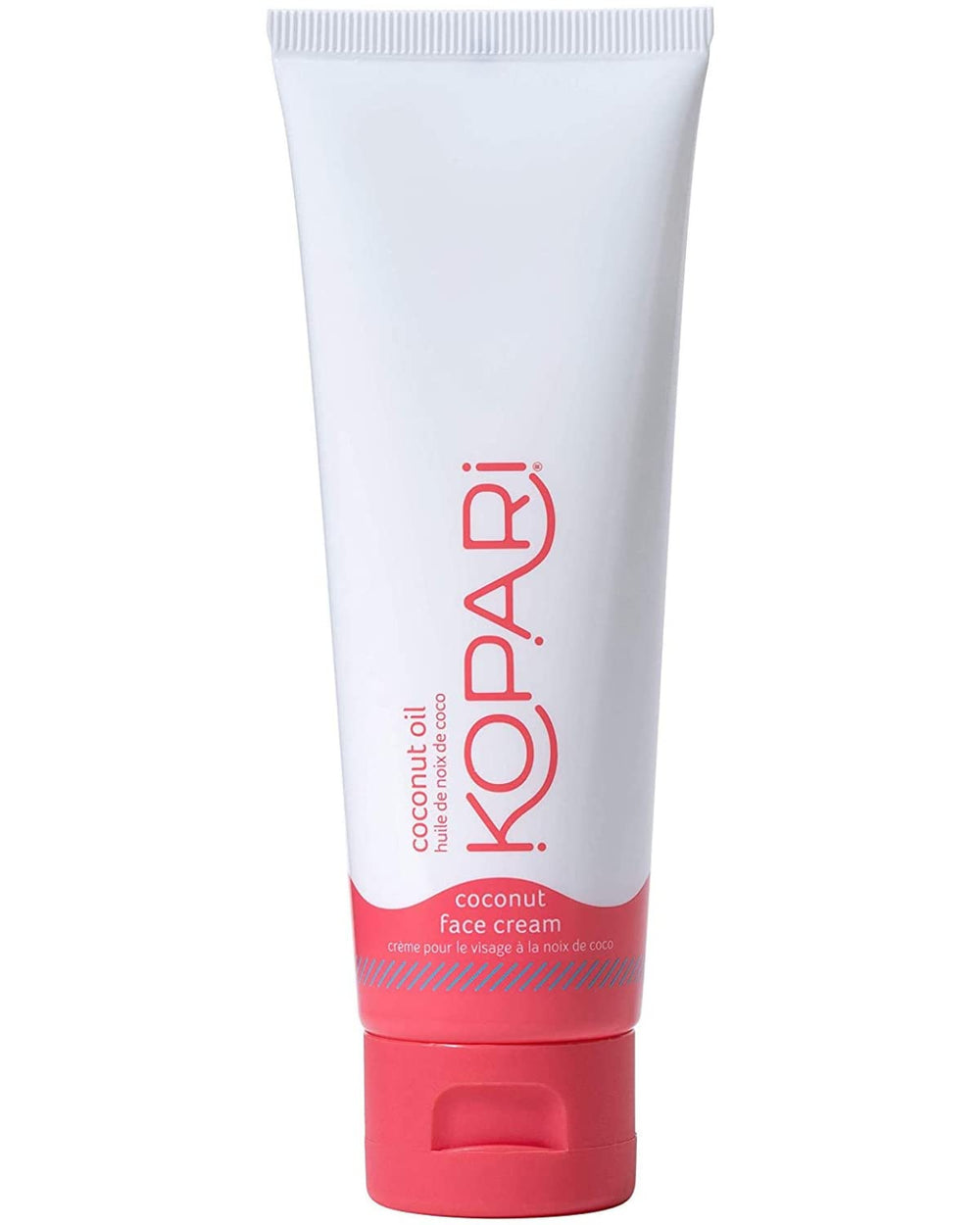 Kopari Coconut Face Cream jar close-up showing a lightweight daily moisturizer for hydrated skin.