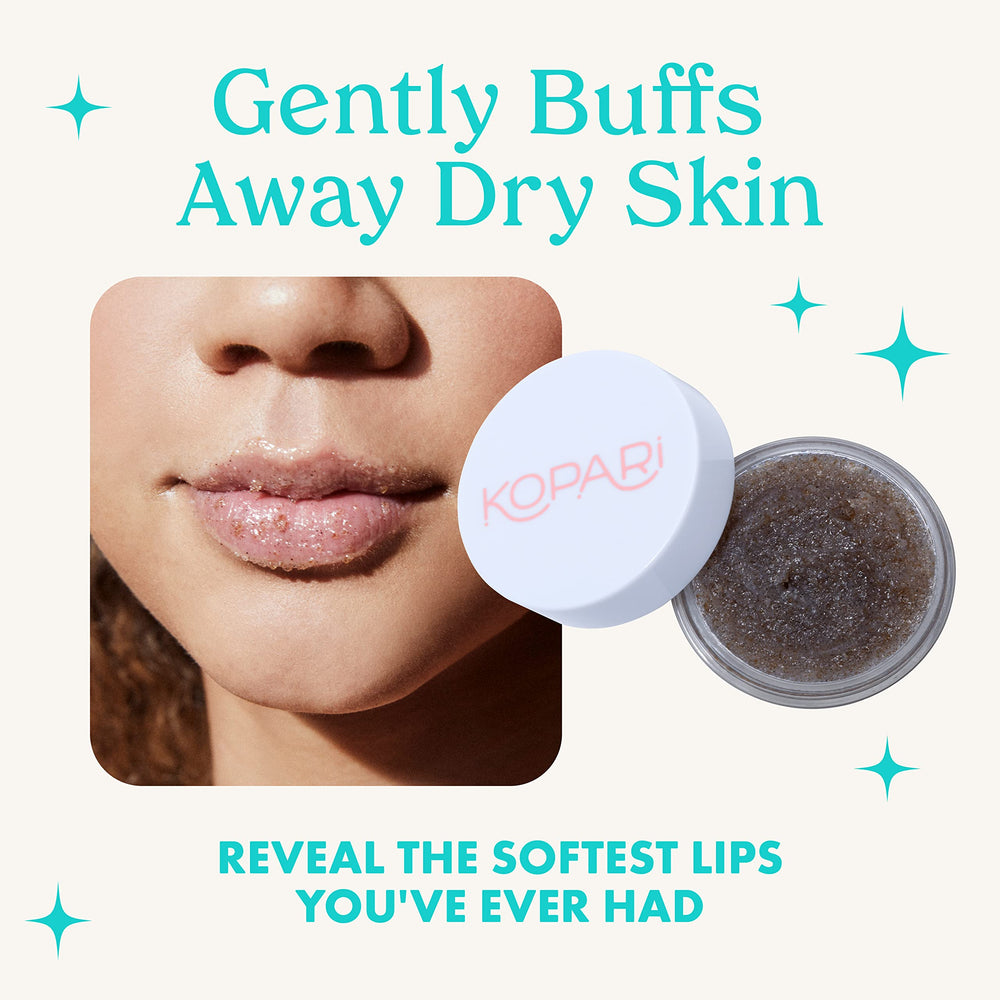 Kopari Coconut Lip Scrubby organic coconut oil hydrates lips while exfoliating.