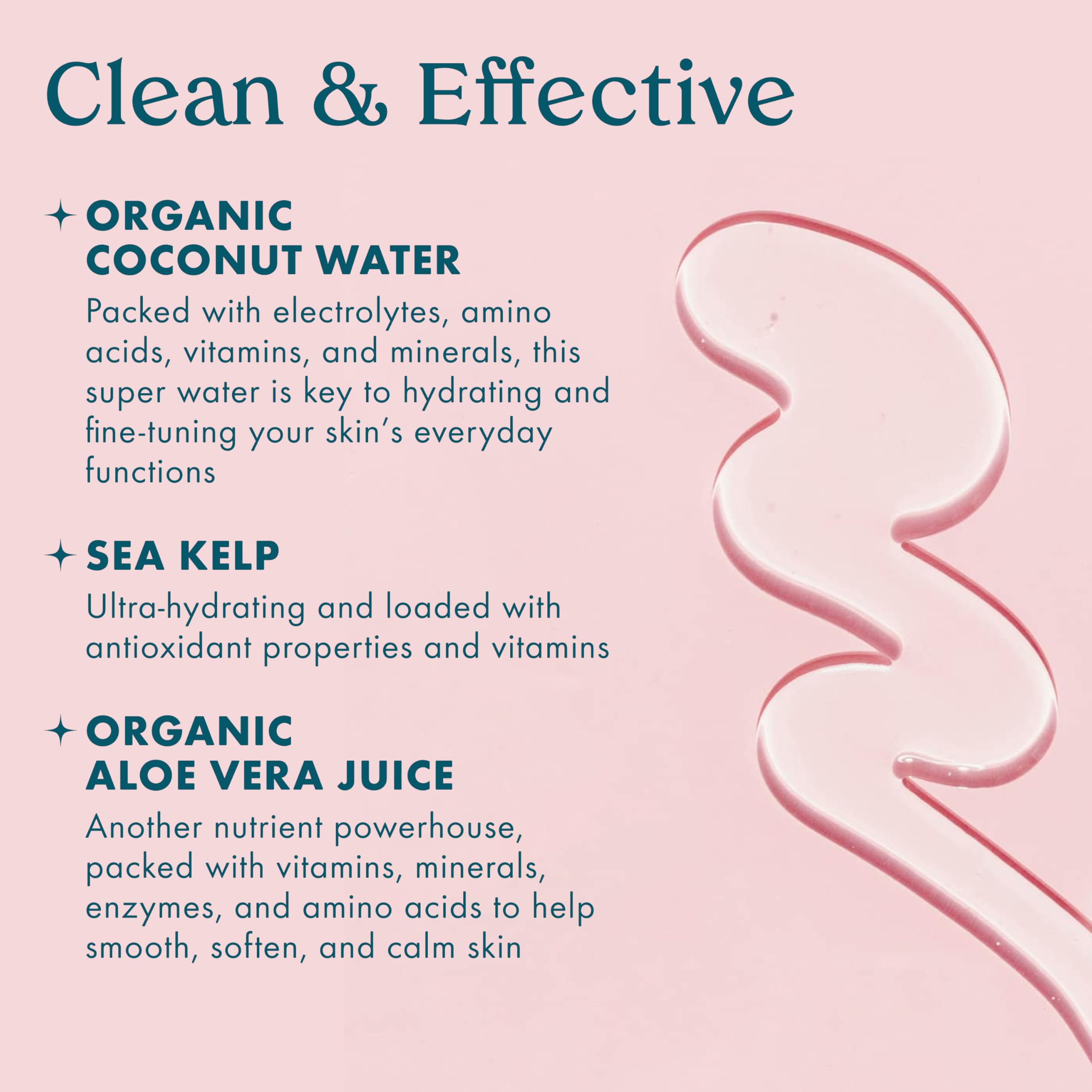 Kopari Jumbo Coconut Hydrating Body Wash sea kelp detail highlighting moisture