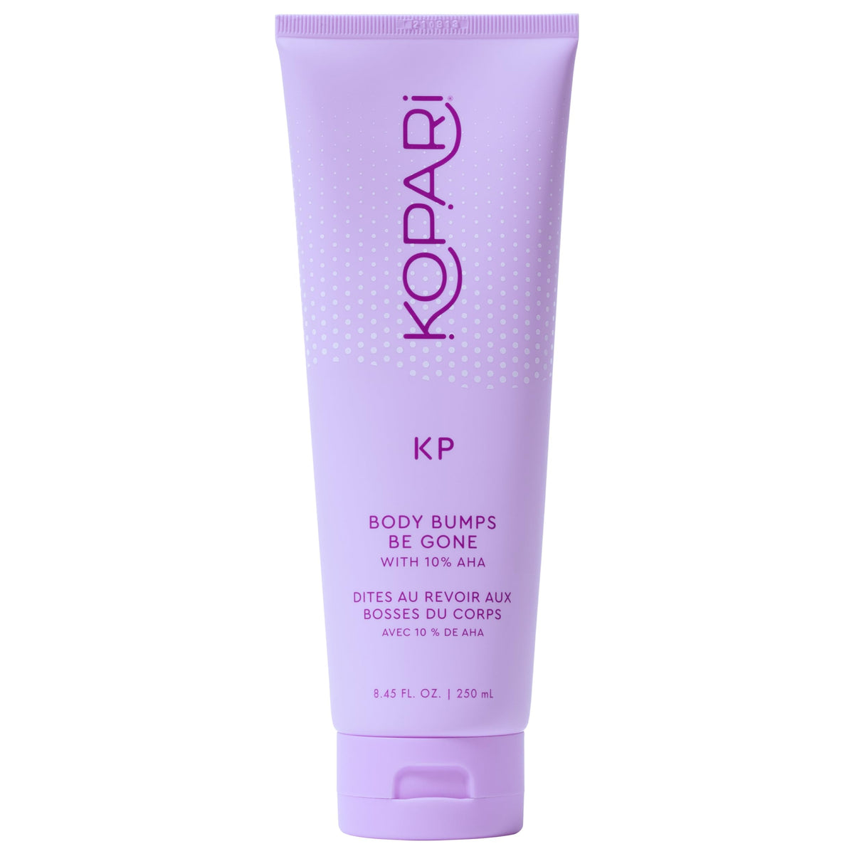 Kopari KP Body Bumps Exfoliator bottle enhances skin texture for smoother results.