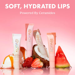 Kopari Lip Love Moisture Balm Watermelon tint swatch showing sheer color