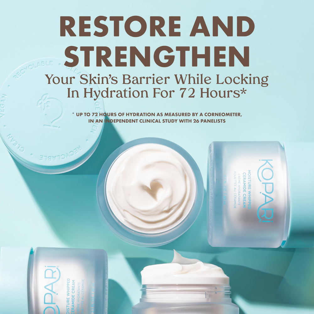 Kopari Moisture Whipped Ceramide Cream texture close-up highlighting whipped, lightweight feel
