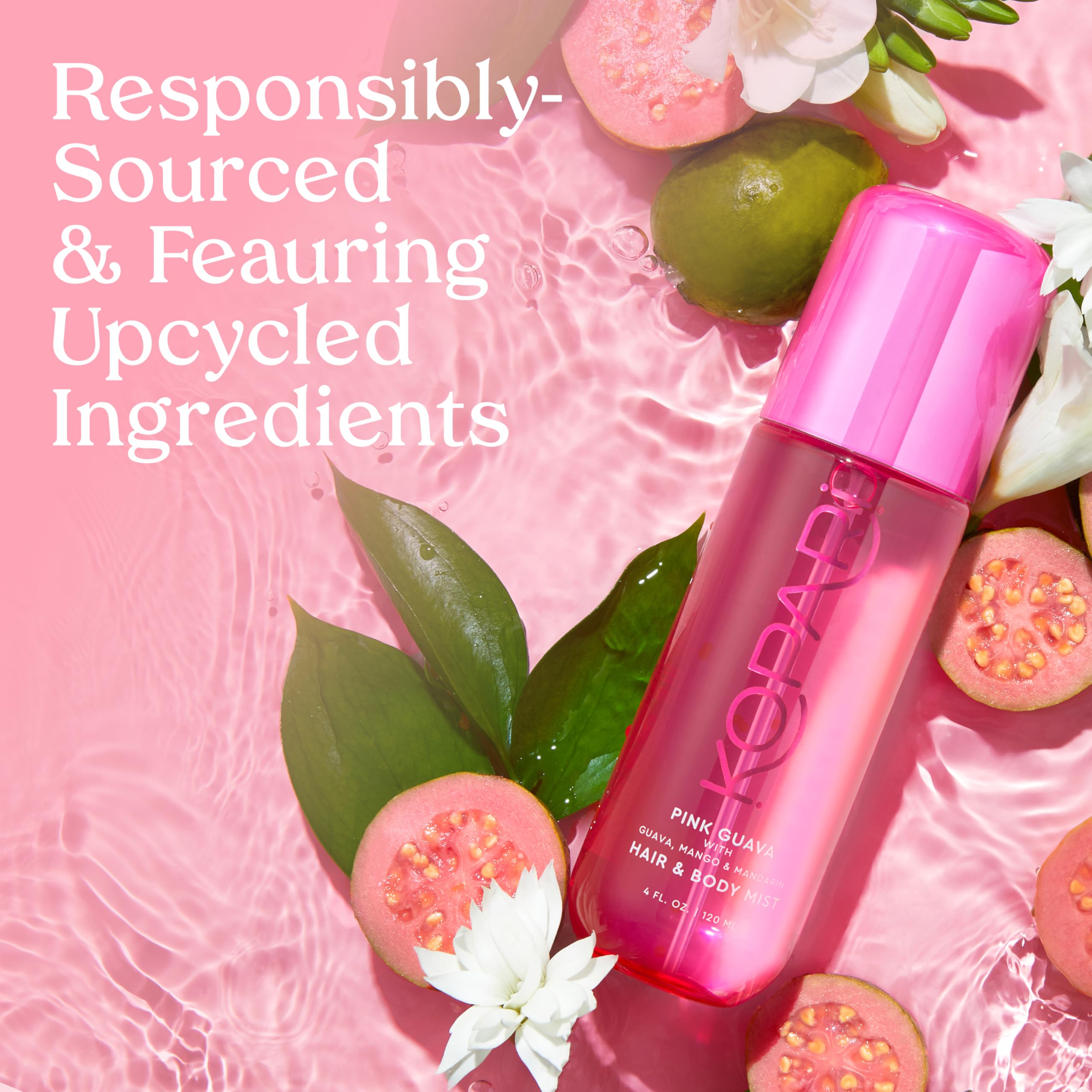 Kopari Pink Guava packaging highlights sustainable materials and cruelty-free ethos for mindful beauty.