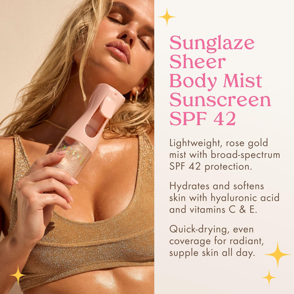 Kopari Rose Gold Sunglaze shimmering body oil adds subtle glow