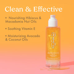 Kopari Sun Shield Body Glow nourishes with macadamia and hibiscus oils.