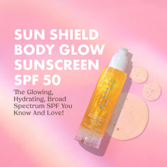 Kopari Sun Shield Body Glow applying on skin for quick, non sticky sun protection.