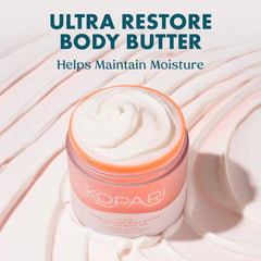 Close-up of Kopari Ultra Restore Cream texture highlighting light moisture