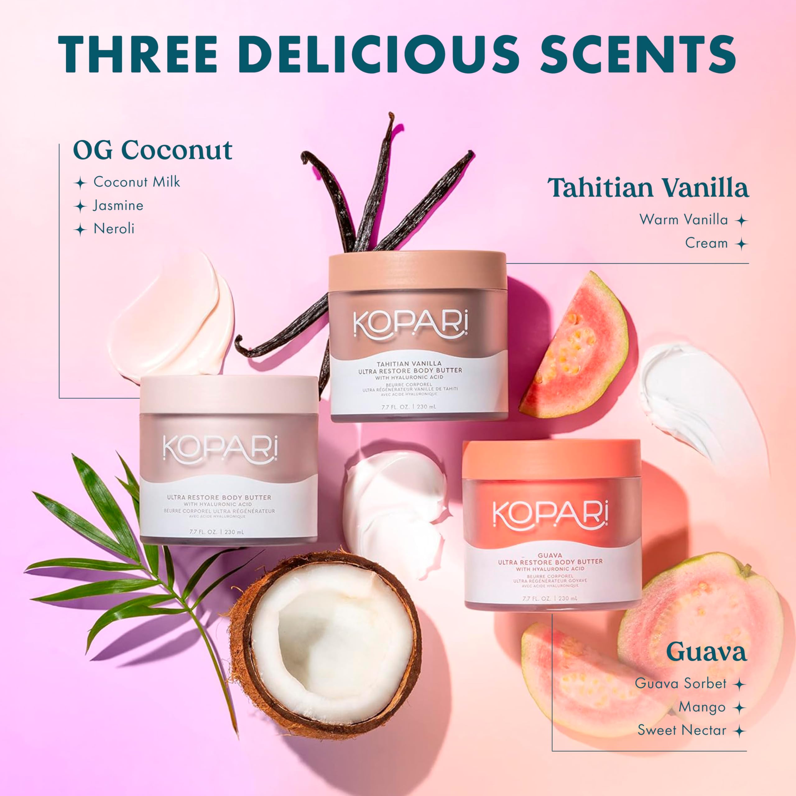 Guava fragrance scene from Kopari Ultra Restore, tropical scent vibe