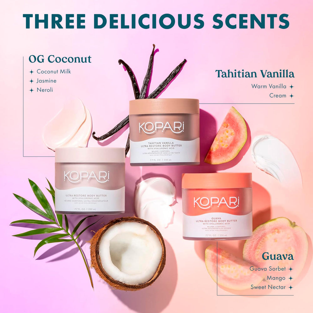 Guava fragrance scene from Kopari Ultra Restore, tropical scent vibe