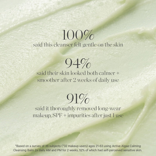 KORA Organics Active Algae Cleansing Balm removes sunscreen and impurities gently.