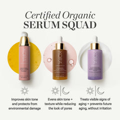 KORA Organics serum featured as part of a morning skincare routine