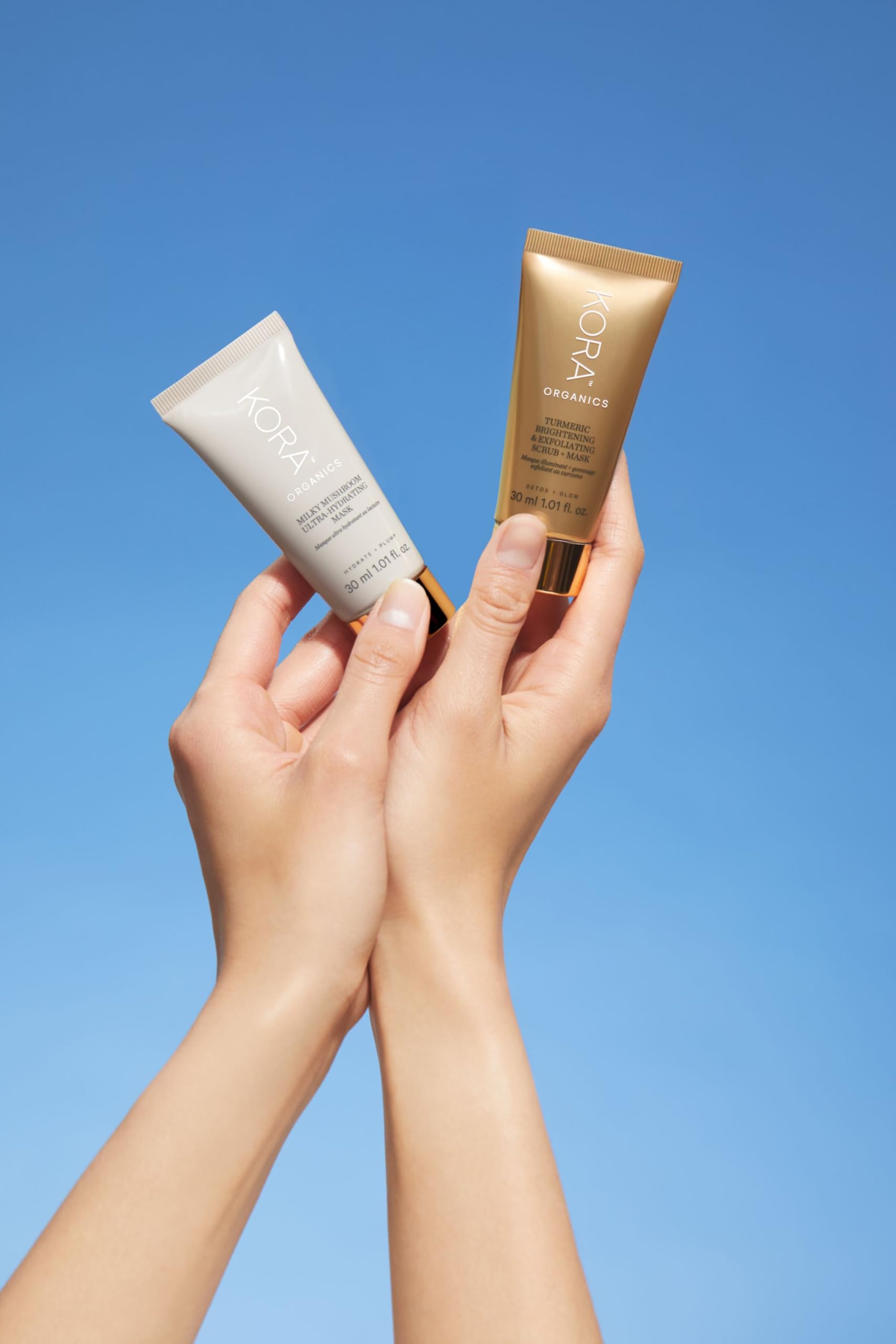 Close-up of eye area application with KORA Organics Kakadu Plum Vitamin C Eye Cream