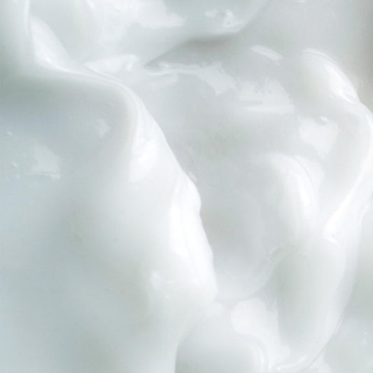 KORA Organics Milky Mushroom Mask swatch showing rich texture for quick, hydrating skincare moments.