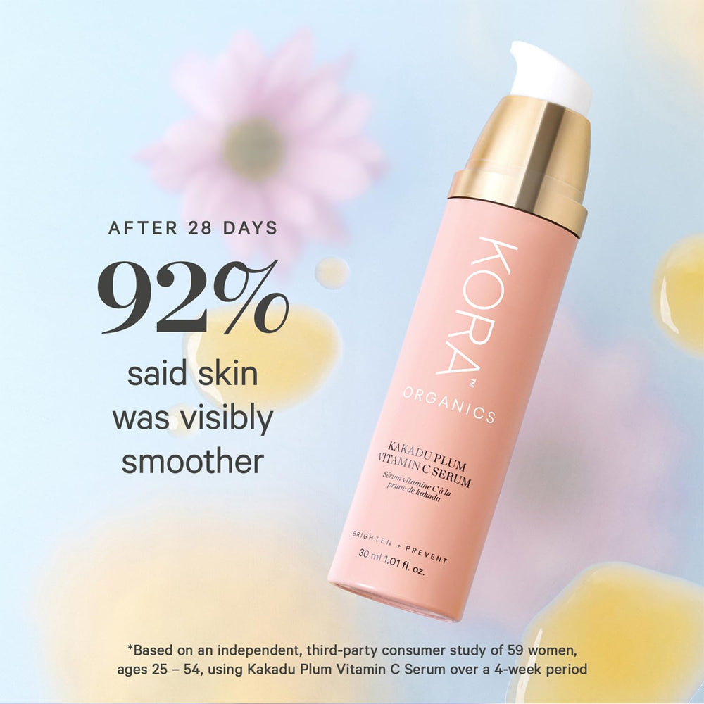 KORA Organics panel highlighting certified organic ingredients