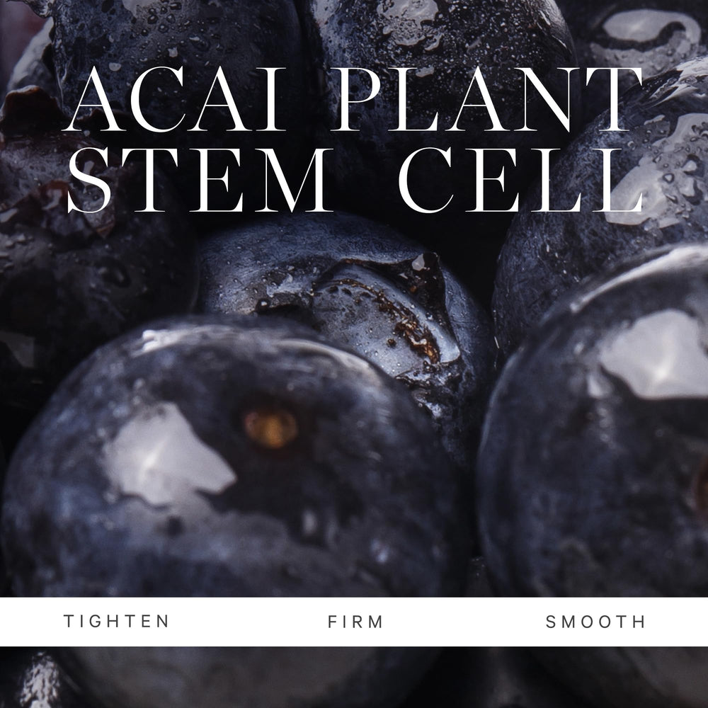 KORA Organics Plant Stem Cell Retinol Alternative Moisturizer applied to cheek demonstrates firming effect.