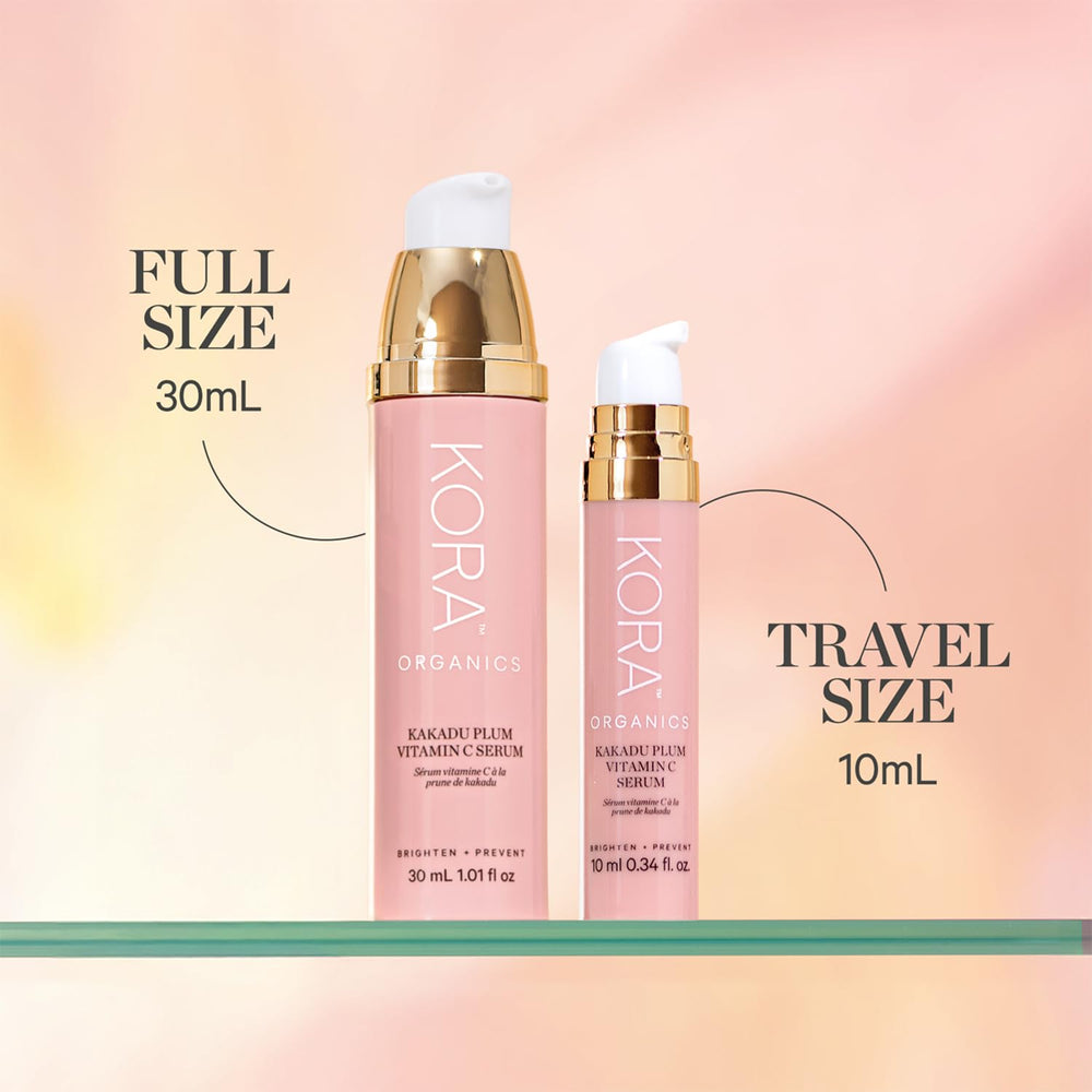 KORA Organics Kakadu Plum Serum being applied to skin for a refreshed, even tone