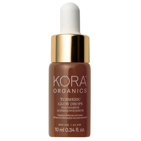 KORA Organics Turmeric Glow Drops bottle for radiant, hydrated skin.