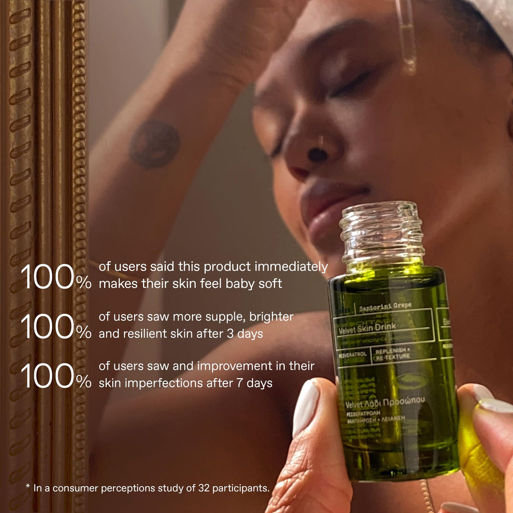 Grape Seed Oil nourishes skin texture and elasticity in KORRES formula.