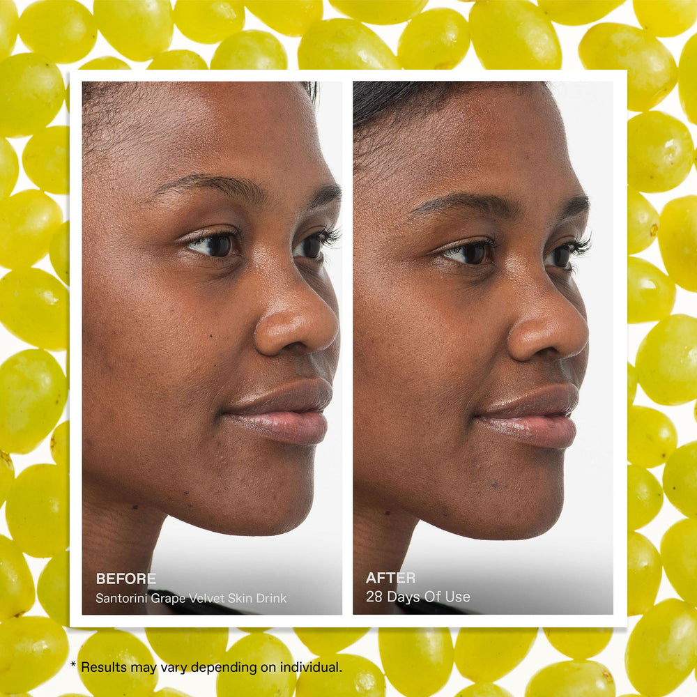 Velvet-soft finish and subtle glow from KORRES Santorini Grape serum.