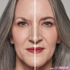Kosas Air Brow tinted gel grey swatch reveals natural color and flexible texture.