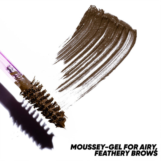 Kosas Air Brow gel close-up shows rich tint and subtle shine for dimension
