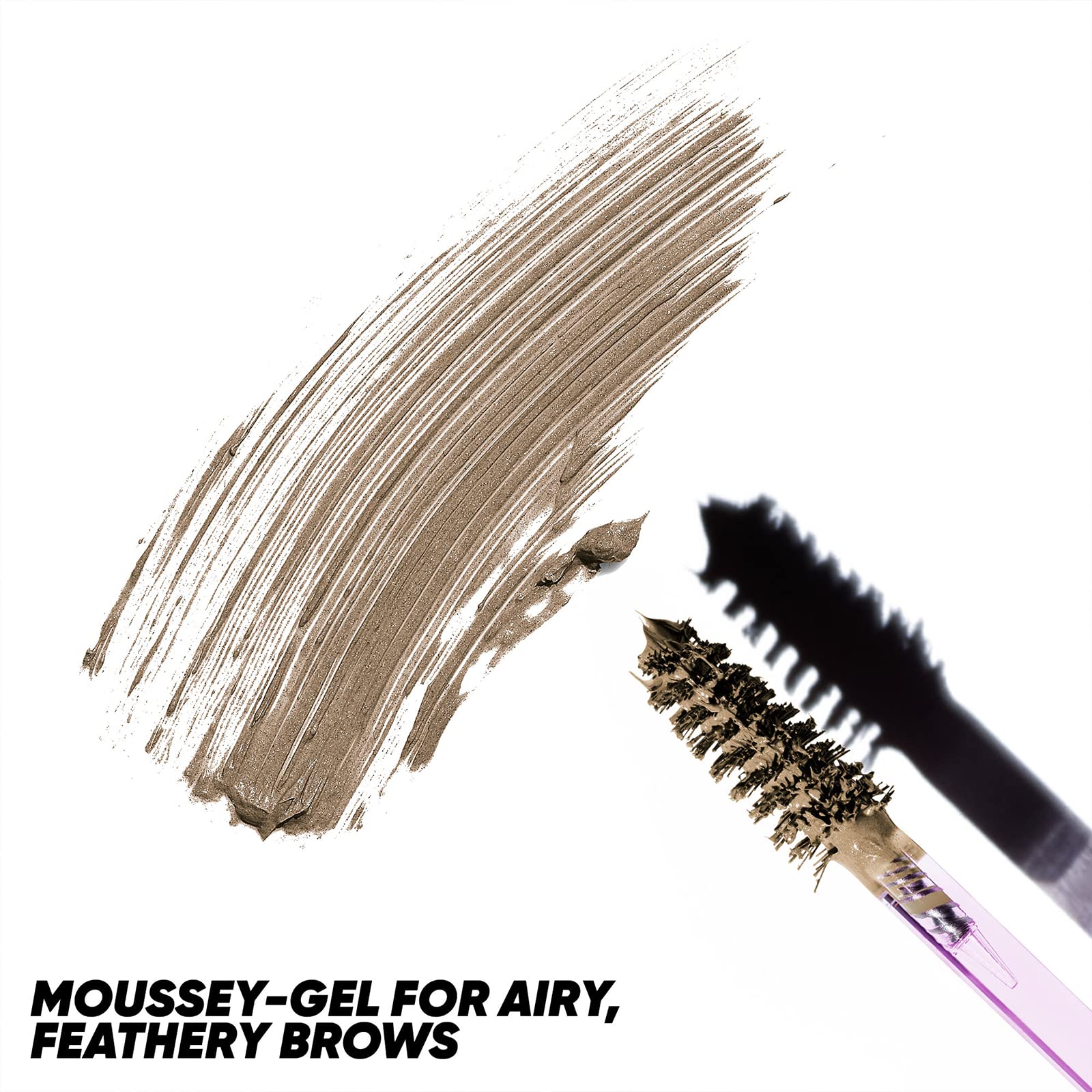 Kosas Air Brow wand close-up shows precision triangular spoolie for lift