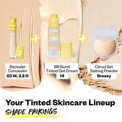 Kosas BB Burst after-application glow on cheeks for healthy-looking radiance.