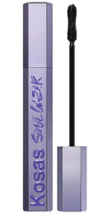 Kosas Blush Soulgazer Mascara curved brush lifts lashes for defined separation.