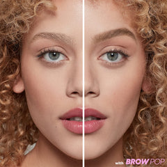 Kosas Brow Pop built-in spoolie blends color for seamless brow appearance
