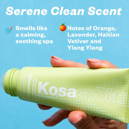 Kosas Chemistry Deodorant roller-ball application close-up for quick daily use.