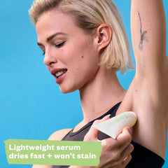Kosas Chemistry Deodorant serum bottle close-up highlighting BO-fighting formula.