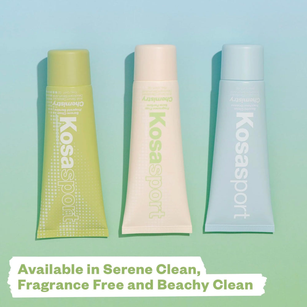 Kosas Chemistry Deodorant vegan cruelty-free badge on packaging.