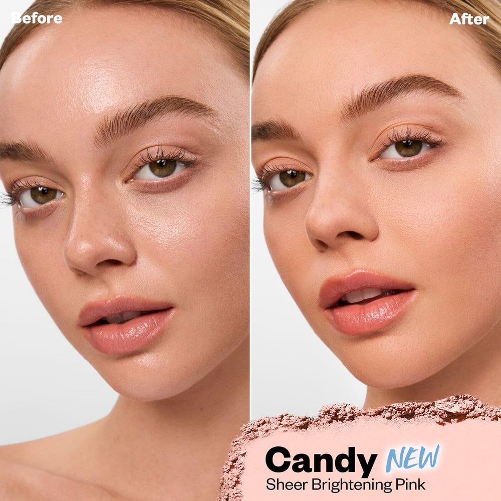 Kosas Cloud Set Candy swatch highlights pink tones for instant brightness.
