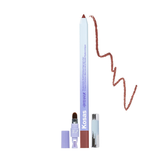 Kosas Hotliner retractable lip liner for precise definition and smooth glide.