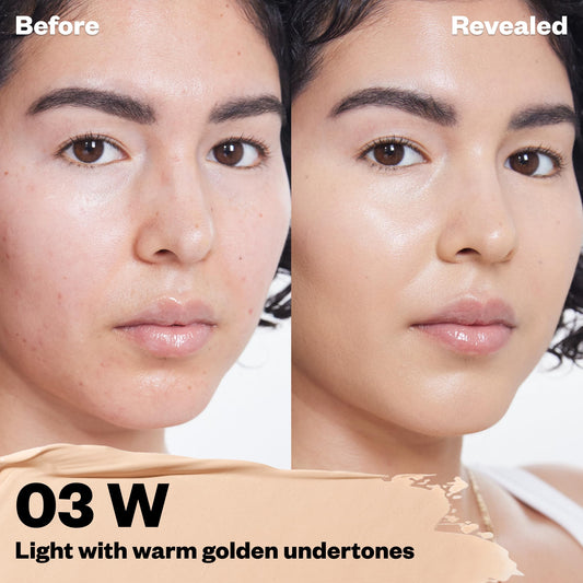 Kosas Mini Revealer Concealer swatch showing medium coverage on skin.