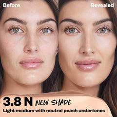 Kosas Revealer concealer cap and tube close-up emphasizing sleek design and buildable coverage.