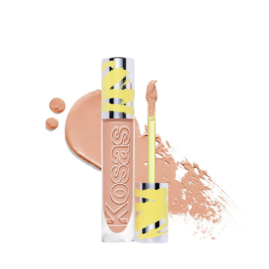 Kosas Revealer Extra Bright serum bottle demonstrating color correction for under-eye area