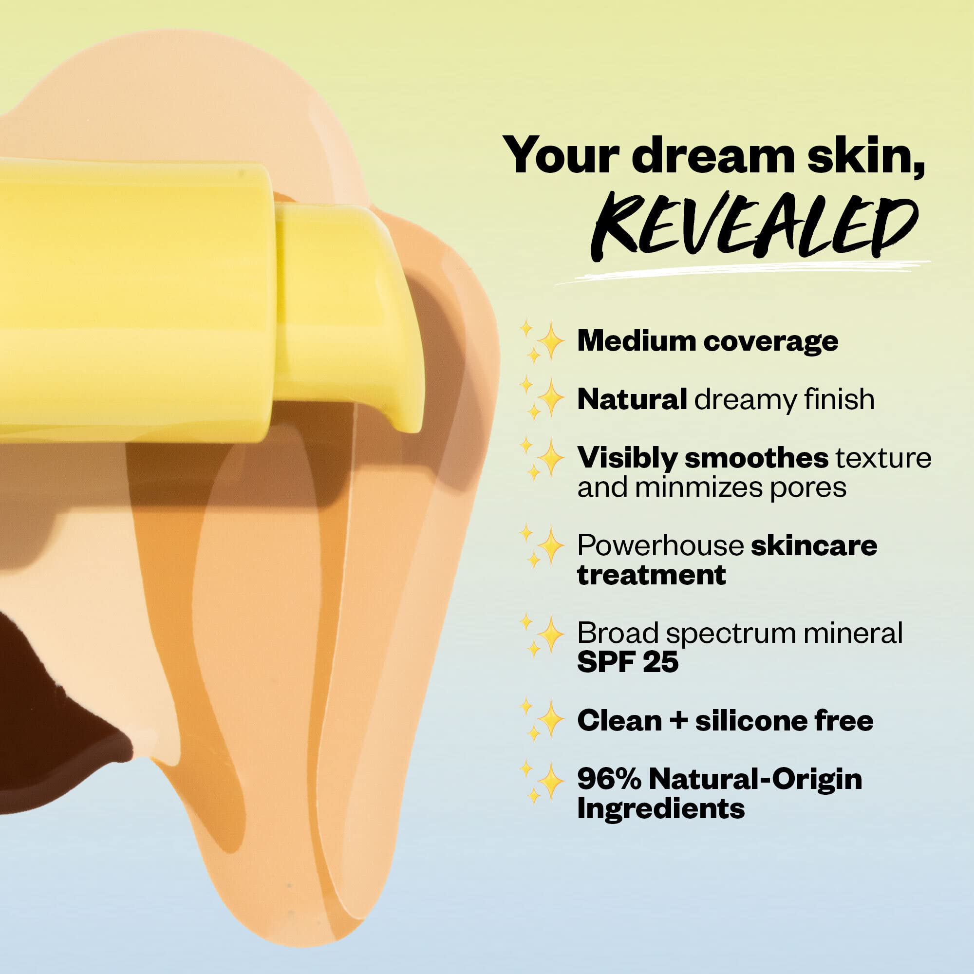 Kosas Revealer ingredients panel highlights hydration with hyaluronic acid and squalane