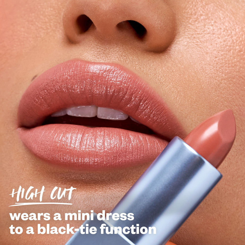 Kosas Weightless Lip Color swatch on lips showing lightweight satin finish.