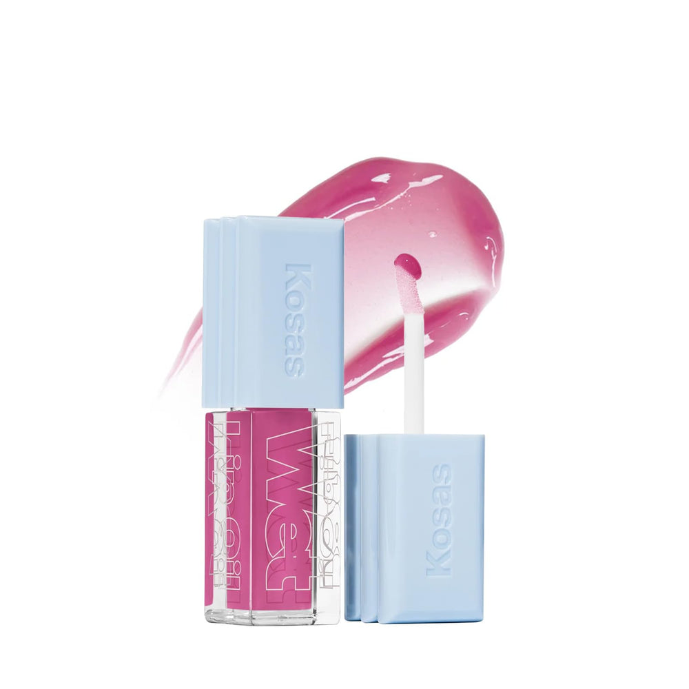 Kosas Wet Lip Oil Gloss bottle with glassy shine and clean packaging