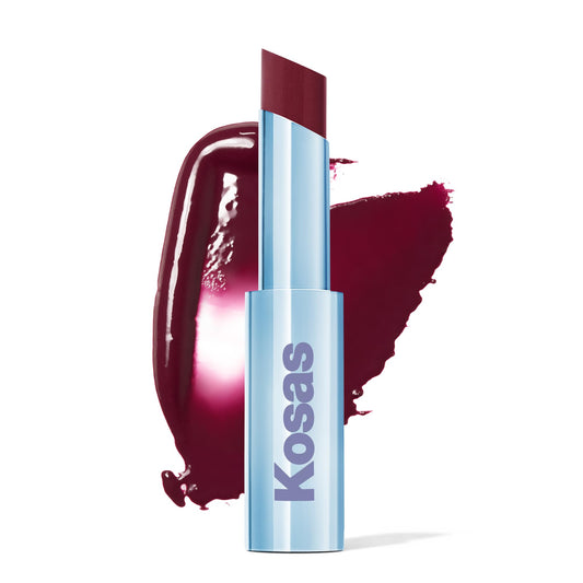 Kosas Wet Stick Bikini Blaze application shows hydrating sheer color for daily wear