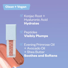 Kosas Wet Lip Oil Gloss bottle on neutral background highlighting hydration.