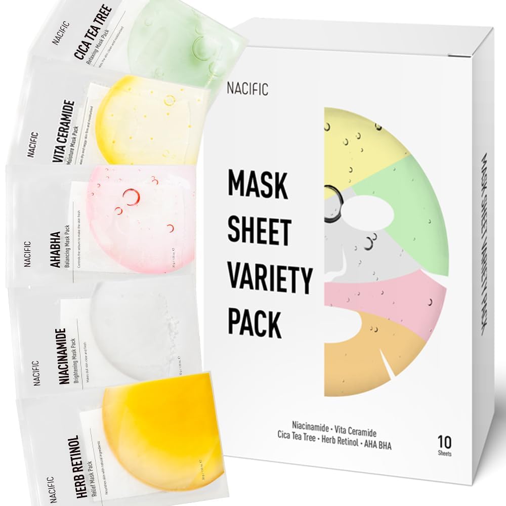 KosBeauty NACIFIC face mask variety pack offers premium hydration for all skin types.
