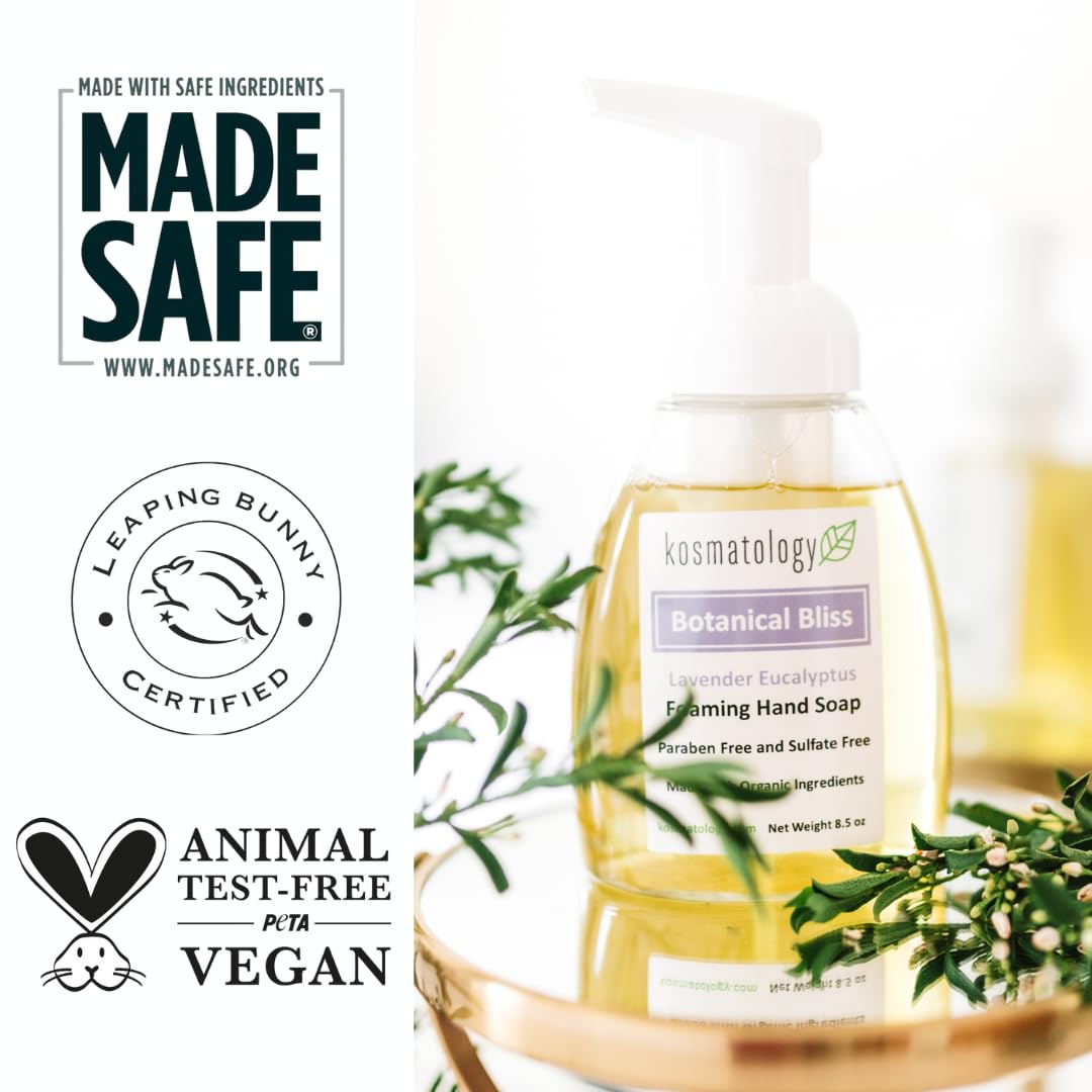 Kosmatology Botanical Bliss organic ingredients label highlighting clean, chemical-free formula.