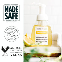 Kosmatology Lemon Lovers lemon essential oil drop detail; uplifting scent awakens the senses.