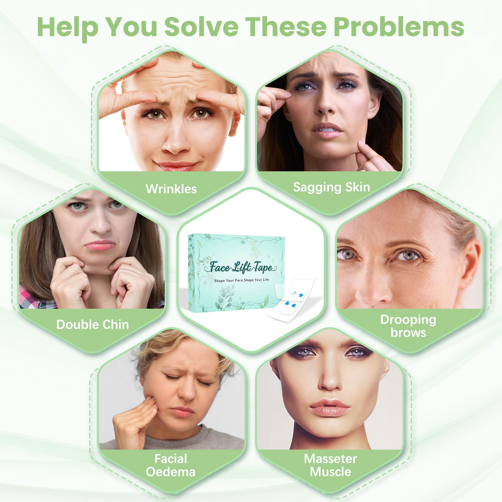 KOSOBO Facetapes cheek lift effect enhances jawline with natural definition