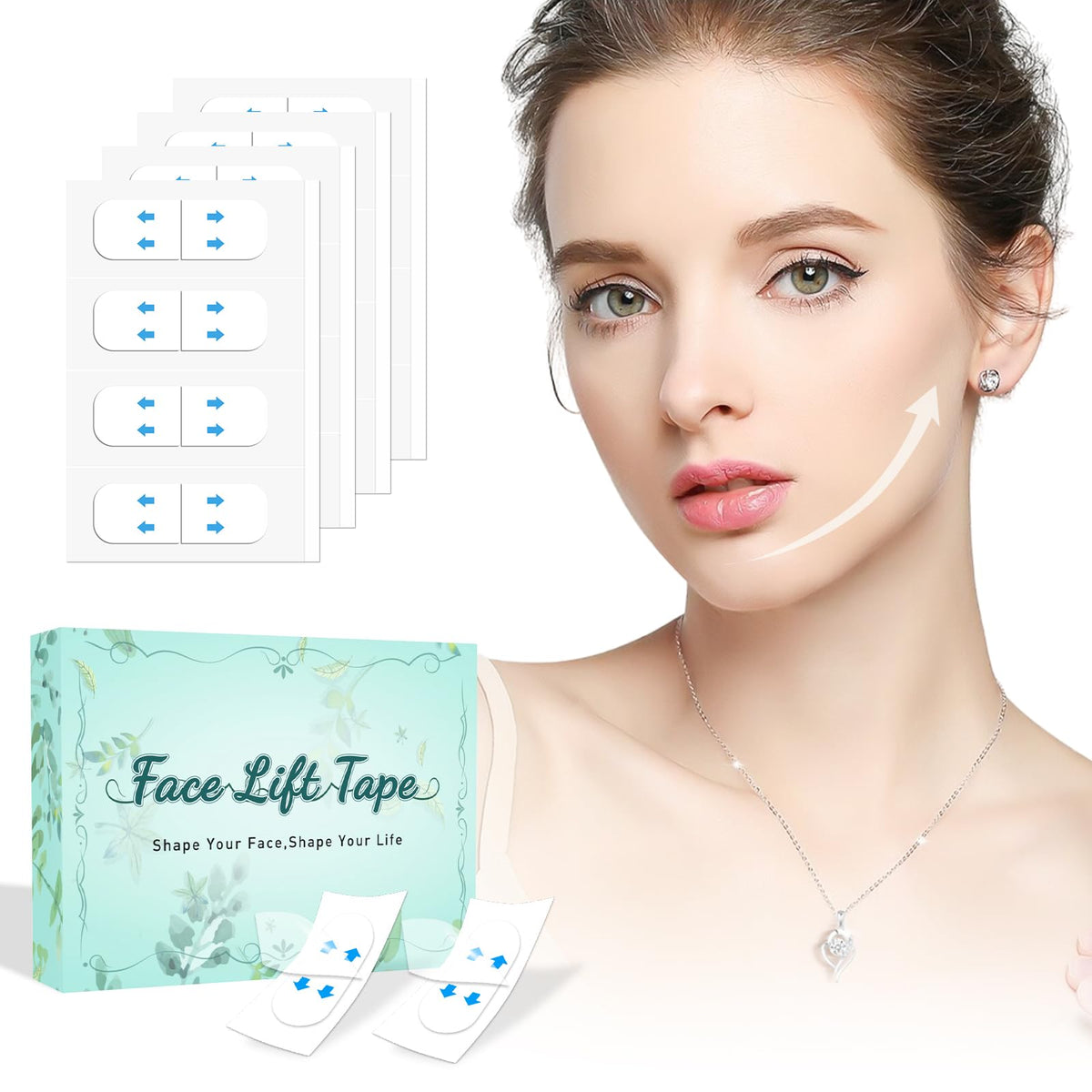 KOSOBO Facetapes neck tape application for a discreet lift without visible lines