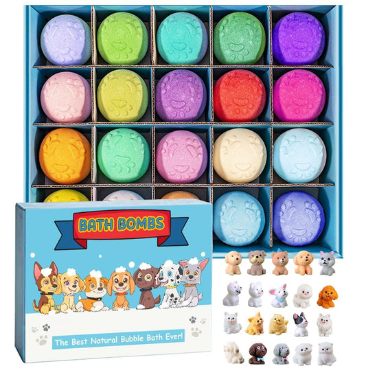 Kottke kids bath bombs reveal a puppy inside for playful bath time.